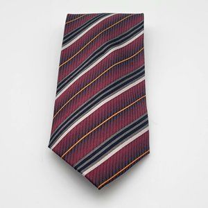 Men's Striped Tie in Burgundy
